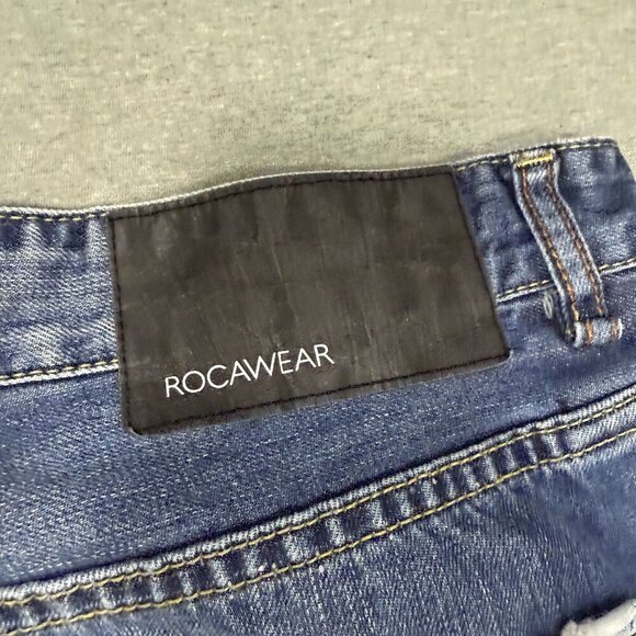 Rocawear Jeans Mens 42x34 Blue Wide Leg Baggy Fit Y2K Skater Hip Hop Grunge - Picture 12 of 12